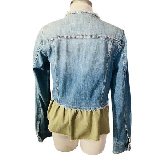 Pilcro & Letterpress Ruffle Denim Jean Jacket Size Small - Picture 6 of 10